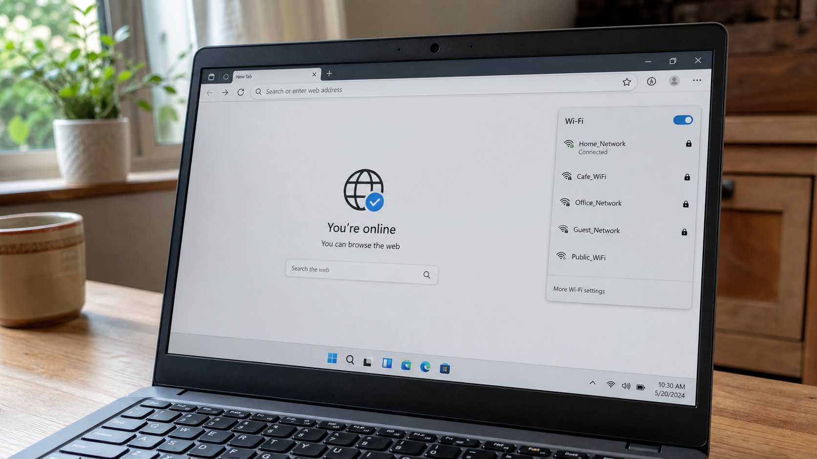 A browser on a laptop, no bank page open.