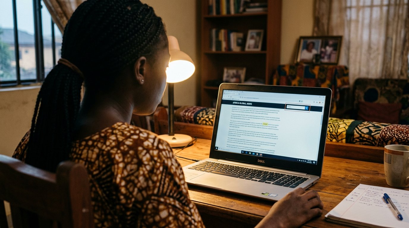A laptop screen showing a long page with a small find box in the corner and one word highlighted.