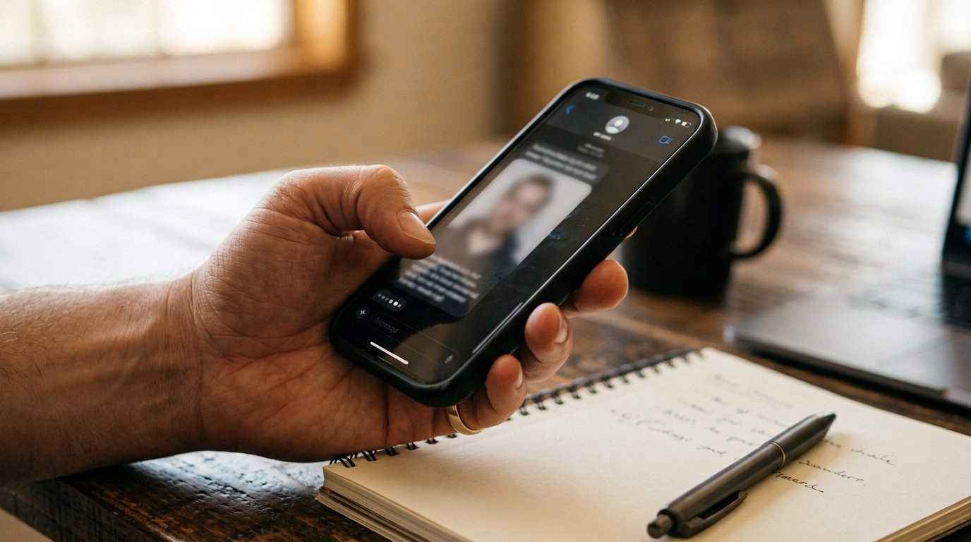 A phone showing a written quotation message to a client, the figures clearly typed.