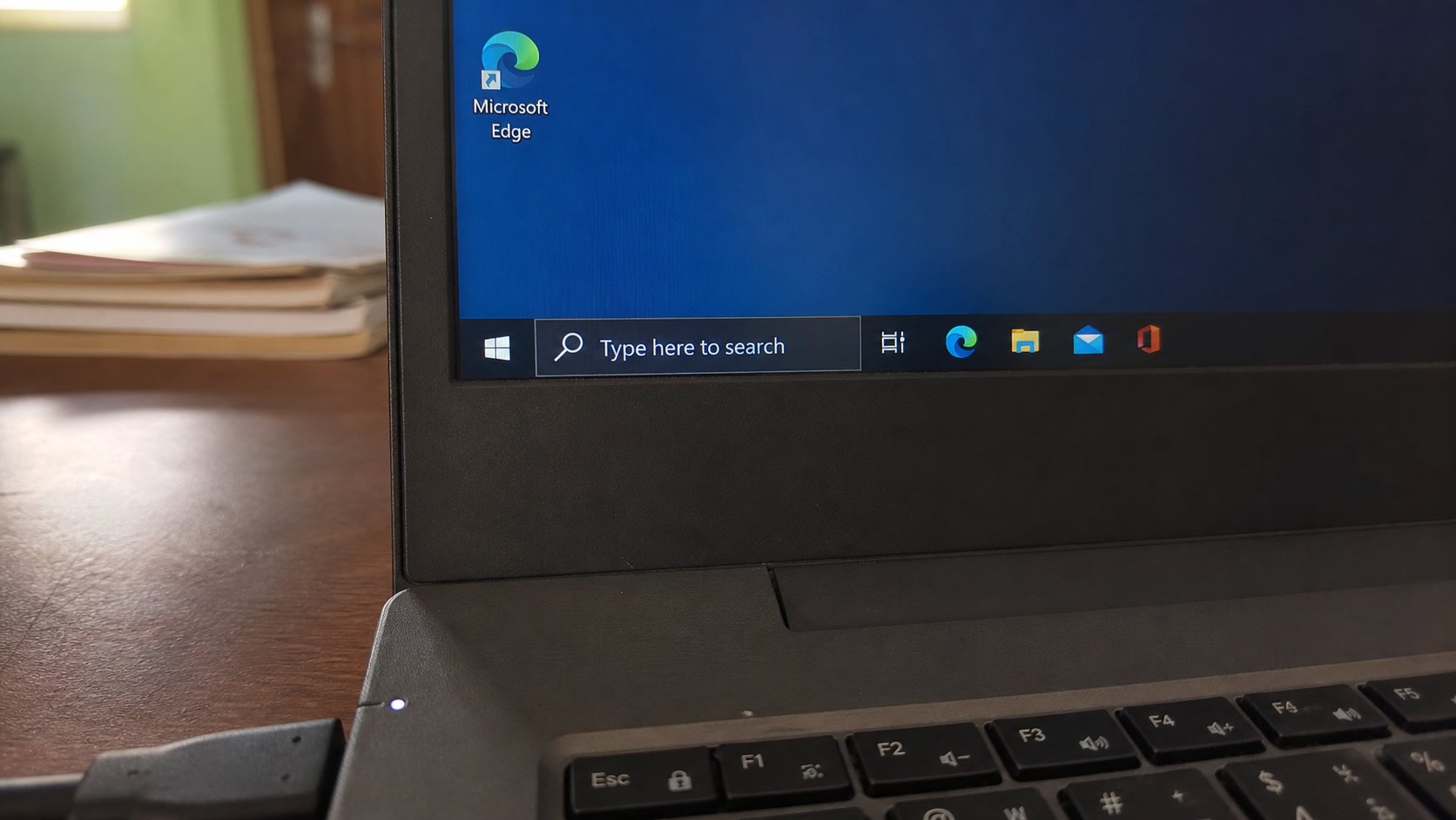 The Windows taskbar with Start and a few program icons.
